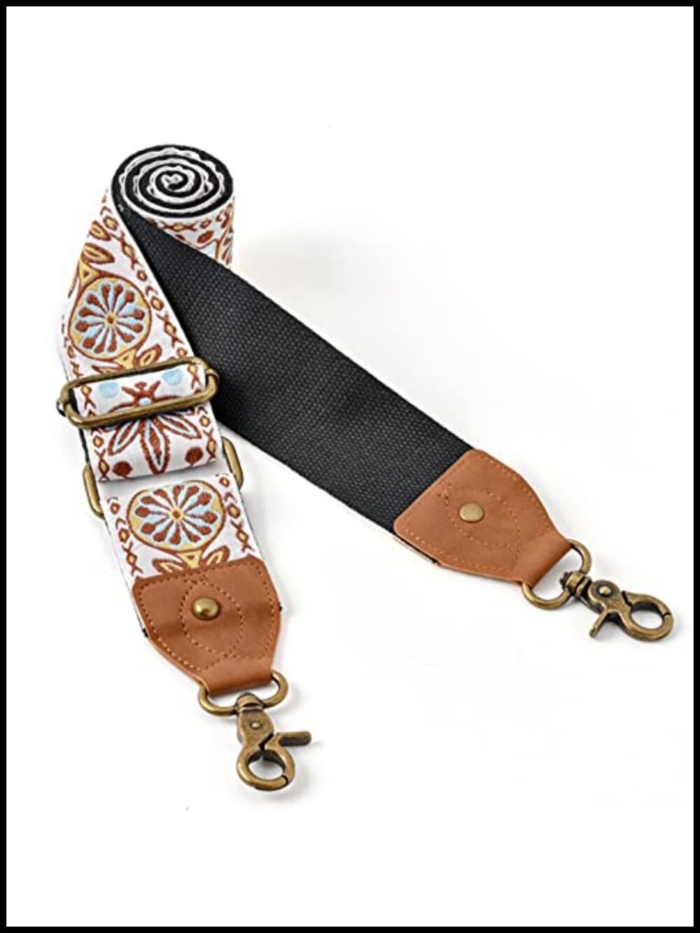 Adjustable Crossbody Purse Strap Replacement Jacquard Embroidery Guitar Style